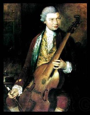 Thomas Gainsborough Portrait of the Composer Carl Friedrich Abel with his Viola da Gamba Norge oil painting art